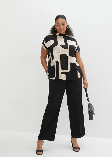 Blusa stile tunica in satin, bonprix