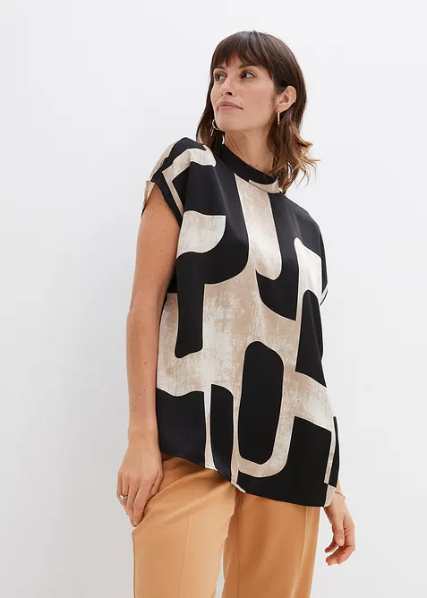 Blusa stile tunica in satin, bonprix