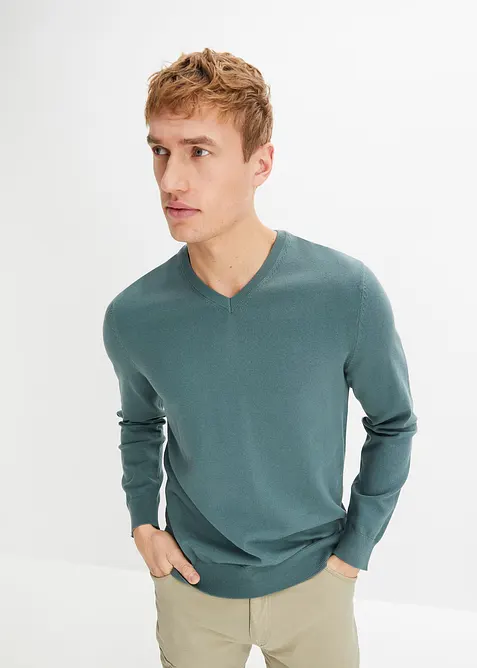 Maglione in  filato fine di misto cotone morbido, bonprix