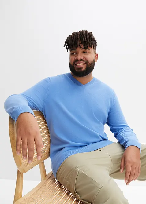 Maglione in  filato fine di misto cotone morbido, bonprix