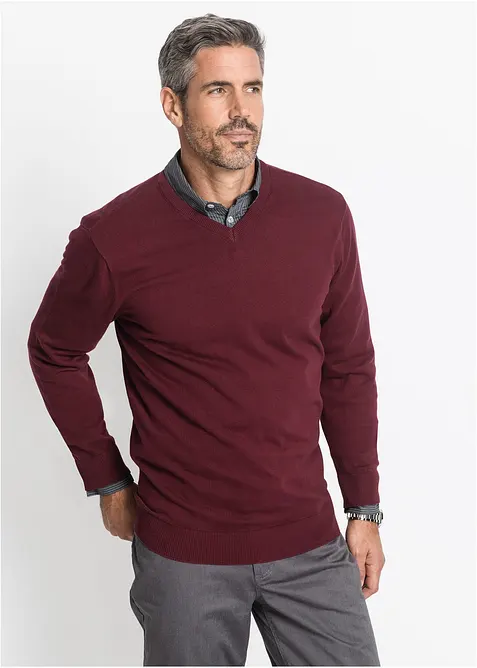 Maglione in  filato fine di misto cotone morbido, bonprix