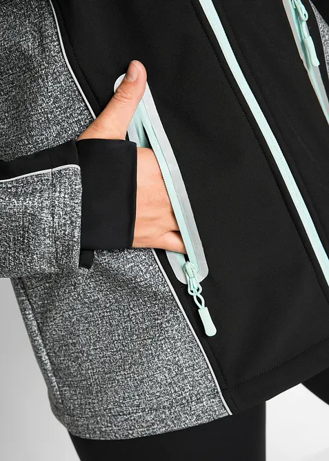 Softshell con dettagli riflettenti, idrorepellente, bonprix