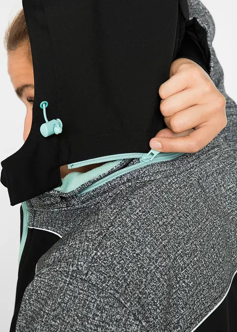 Softshell con dettagli riflettenti, idrorepellente, bonprix