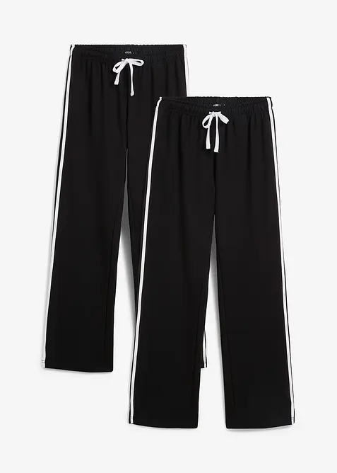 Pantaloni in felpa di puro cotone pesante (pacco da 2), bonprix