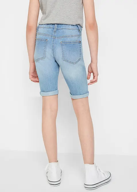 Bermuda di jeans elasticizzati, vita media, bonprix
