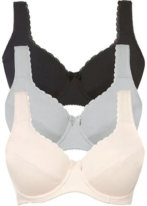 Reggiseno con ferretto e cotone biologico morbido (pacco da 3), bonprix