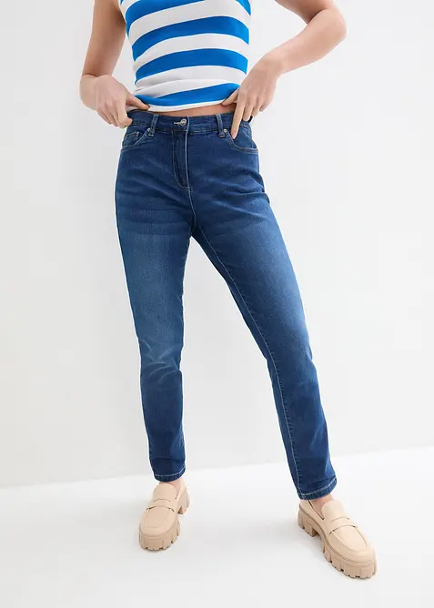 Jeans boyfriend elasticizzati, vita media, bonprix