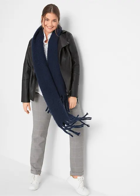 Camicetta elasticizzata a maniche corte in misto cotone, bonprix