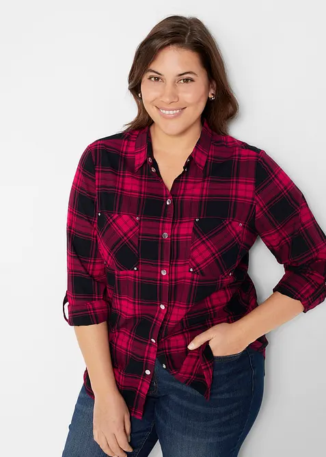 Camicia a quadri in puro cotone, bonprix