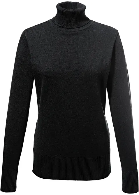 Maglione a collo alto in filato fine, bonprix
