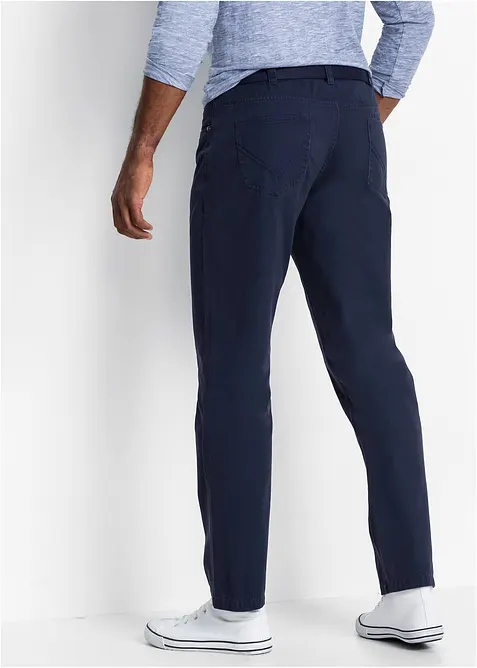 Pantaloni regular fit in twill di puro cotone, straight, bonprix