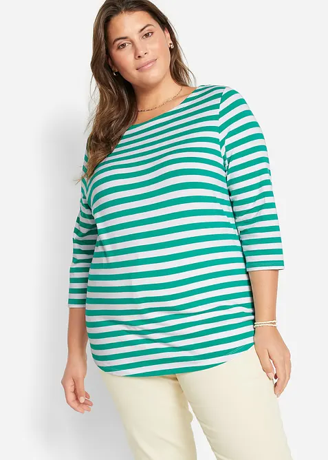 Maglia con maniche a 3/4 e scollo a barca, bonprix