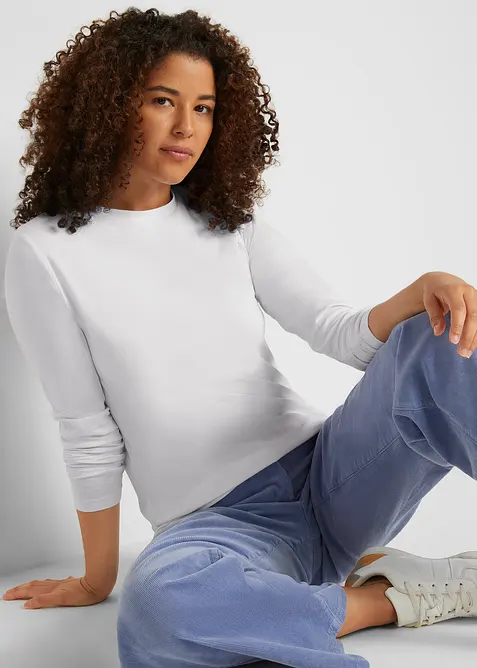 Maglia slim fit con puro cotone biologico (pacco da 2), bonprix