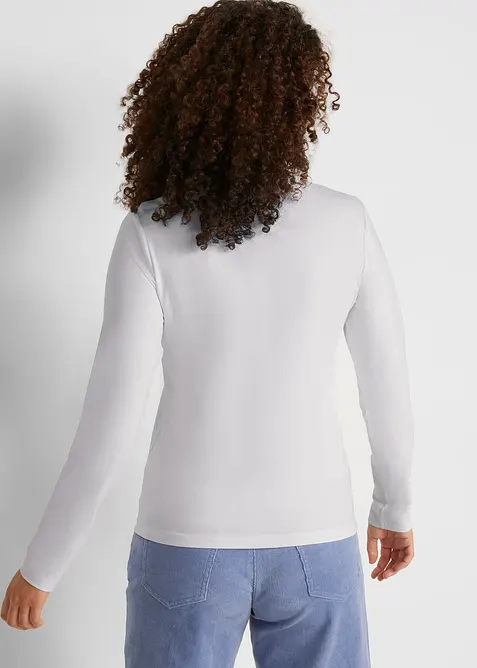 Maglia slim fit con puro cotone biologico (pacco da 2), bonprix