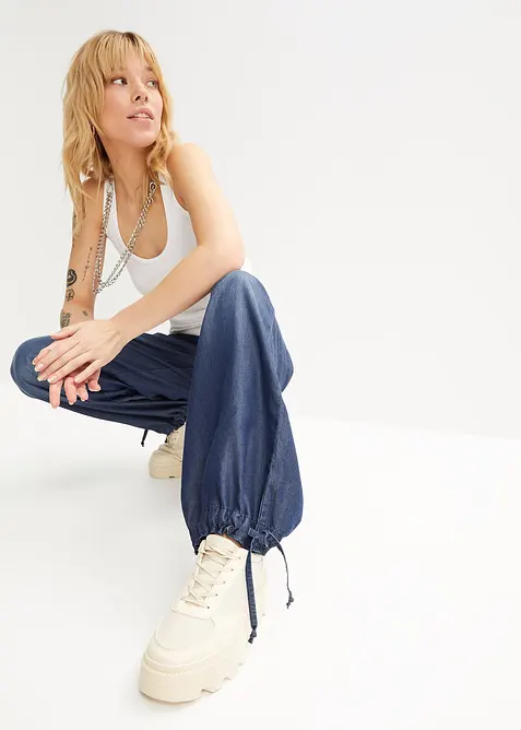 Pantaloni wide leg in Lyocell fluente, bonprix