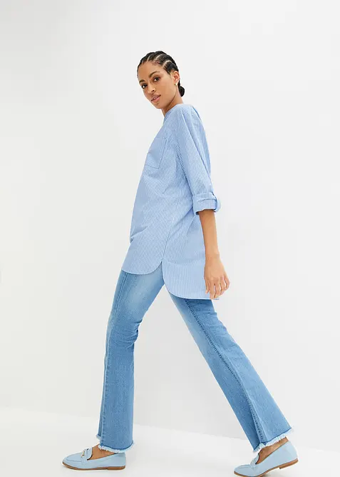 Blusa lunga con maniche arrotolabili, bonprix