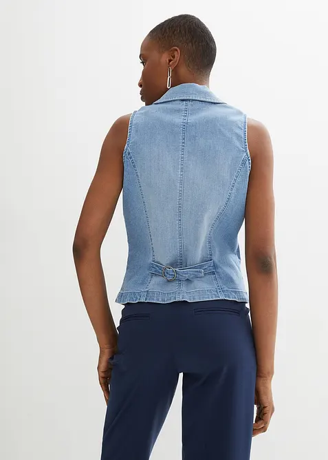 Gilet in denim elasticizzato, bonprix