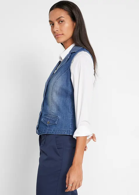 Gilet in denim elasticizzato, bonprix