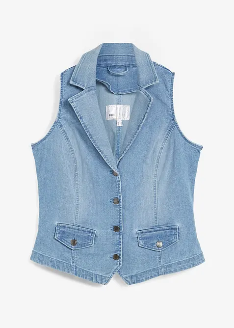Gilet in denim elasticizzato, bonprix