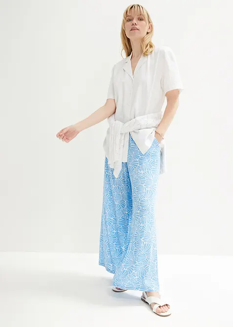 Camicetta casual oversize in misto lino leggero, bonprix