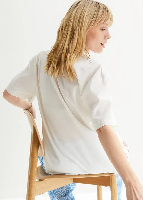 Camicetta casual oversize in misto lino leggero, bonprix