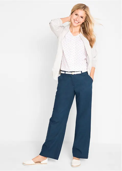 Pantaloni in tessuto misto lino e cotone, bonprix