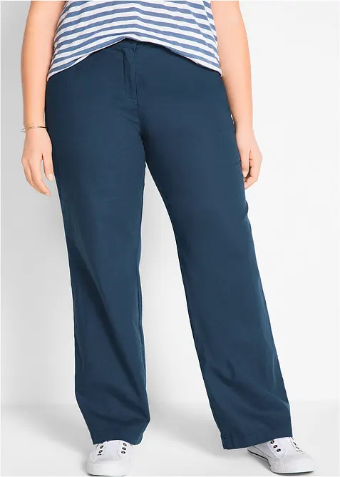Pantaloni in tessuto misto lino e cotone, bonprix