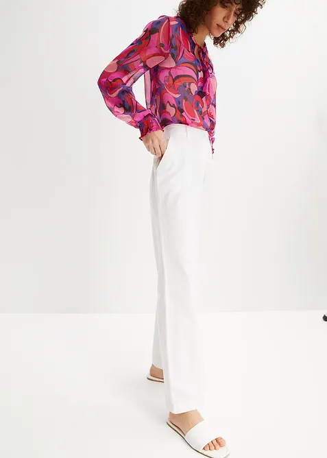 Pantaloni in tessuto misto lino e cotone, bonprix