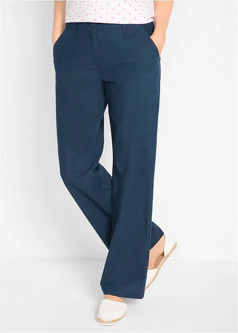 Pantaloni in tessuto misto lino e cotone, bonprix