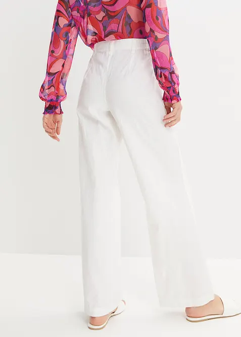 Pantaloni in tessuto misto lino e cotone, bonprix