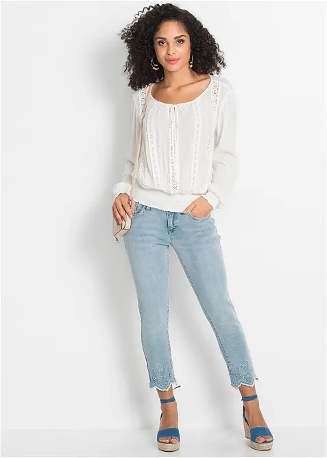 Blusa in morbida viscosa con elastico al fondo, bonprix