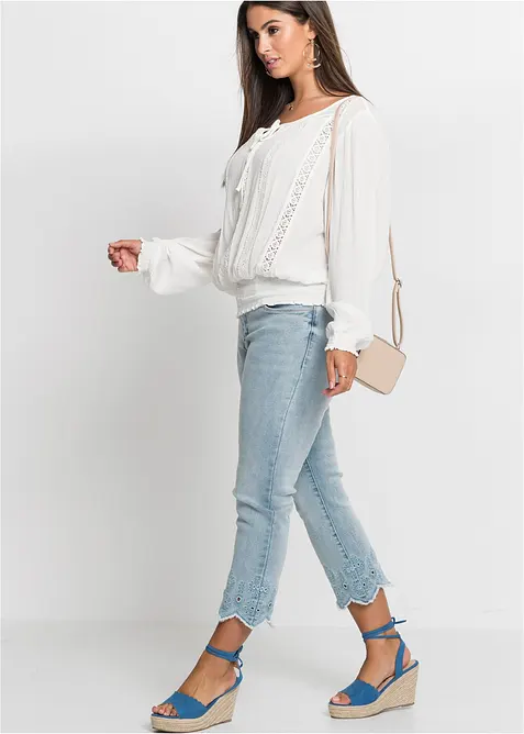Blusa in morbida viscosa con elastico al fondo, bonprix