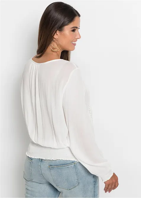 Blusa in morbida viscosa con elastico al fondo, bonprix