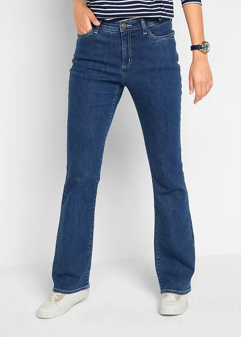 Jeans bootcut in cotone biologico, vita media, bonprix