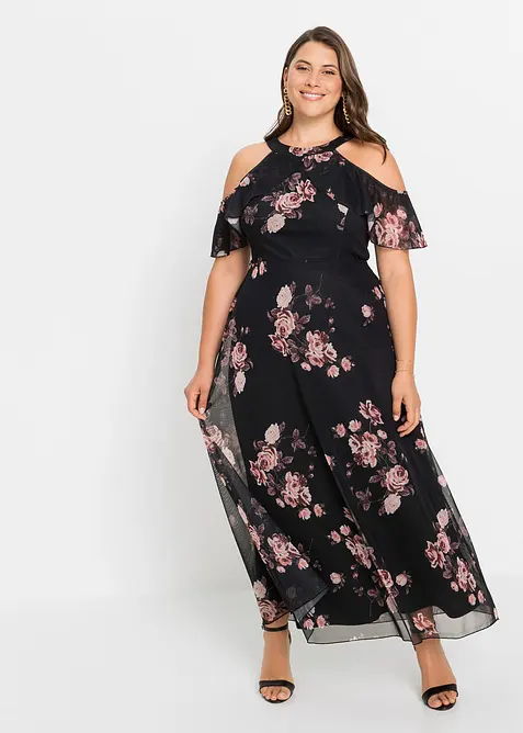 Abito lungo in mesh, bonprix