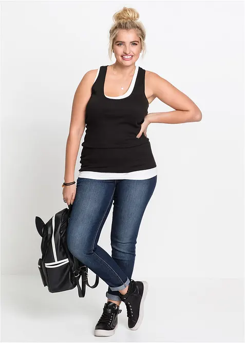 Canotta a costine in puro cotone biologico (pacco da 2), bonprix