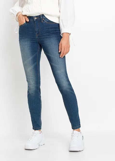 Jeans skinny cropped, vita media, bonprix