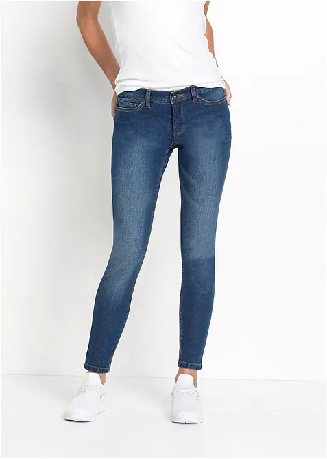 Jeans skinny cropped, vita media, bonprix