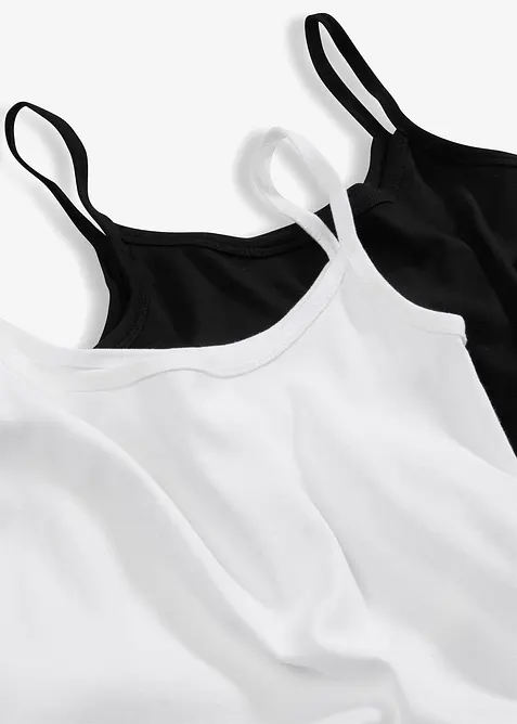Top con spalline sottili in puro cotone (pacco da 2), bonprix