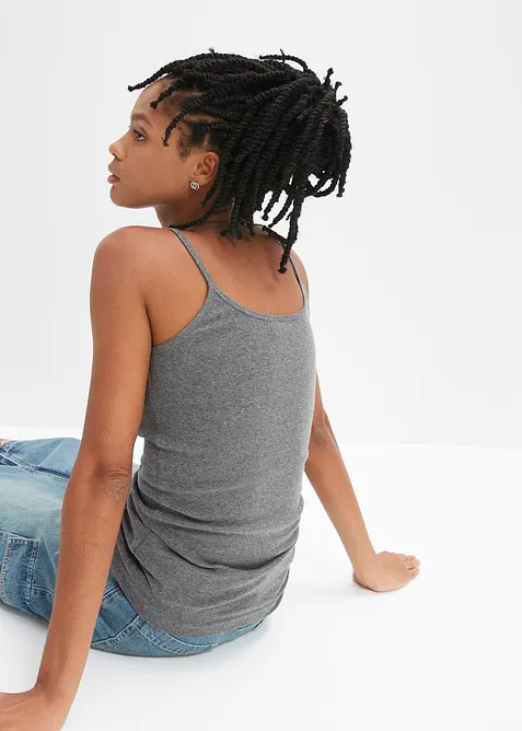 Top con spalline sottili in puro cotone (pacco da 2), bonprix