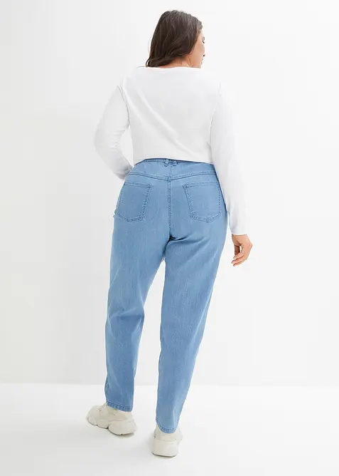 Mom jeans elasticizzati, vita alta, bonprix