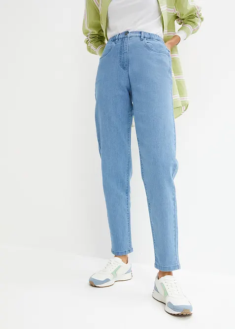 Mom jeans elasticizzati, vita alta, bonprix