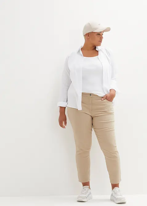 Pantaloni cropped a vita alta, bonprix