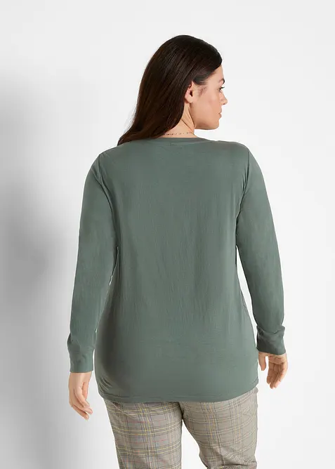 Maglia lunga con scollo rotondo e maniche lunghe  (pacco da 5), bonprix