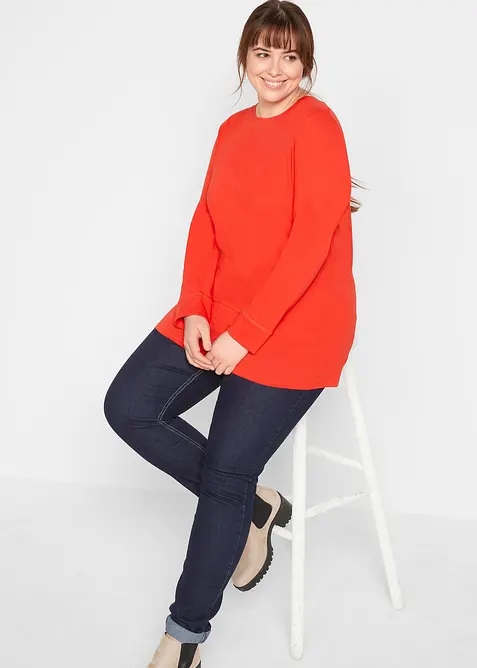 Maglia lunga con scollo rotondo e maniche lunghe  (pacco da 5), bonprix