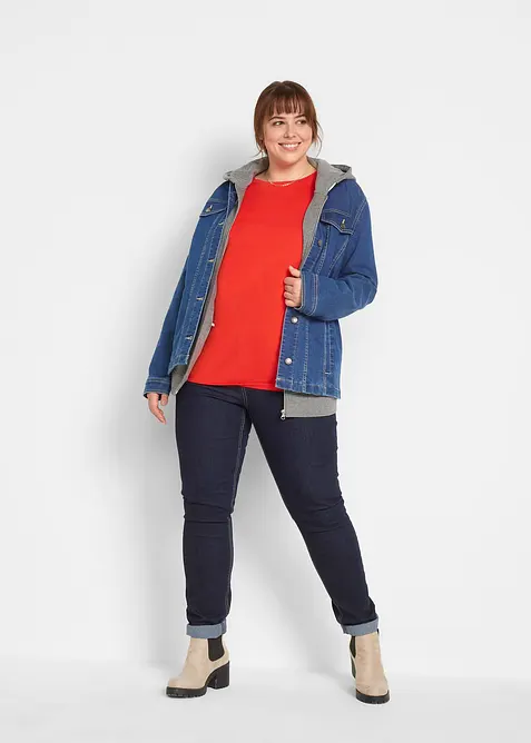 Maglia lunga con scollo rotondo e maniche lunghe  (pacco da 5), bonprix