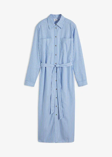 Abito a righe con cintura da annodare, bonprix