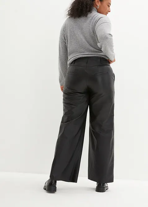 Pantaloni larghi in nappa d'agnello, bonprix