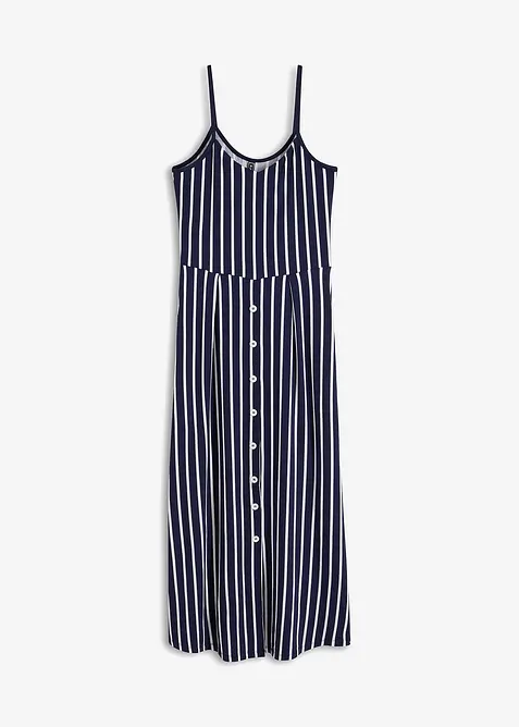 Abito estivo in jersey con abbottonatura e fantasia a righe, bonprix