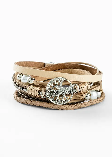 Bracciale avvolgente con ciondolo a forma di albero della vita, bonprix
